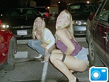 Two hot blondes peeing