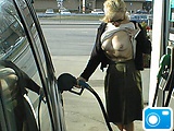 Flashing on the petrol station